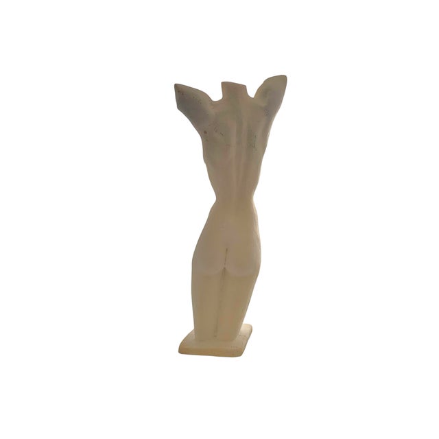 White Late 20th Century Female Sculpture Art Women Plaster Torso Figurine Signed For Sale - Image 8 of 9