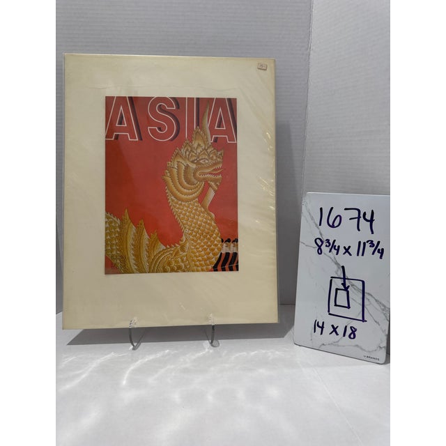 1930s 1934 Original Asia Magazine Cover, December, Frank McIntosh, Art Deco, Matted For Sale - Image 5 of 5