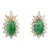 Vintage Jade Diamond 14k Yellow Gold Stud Earrings - 2 Pieces For Sale