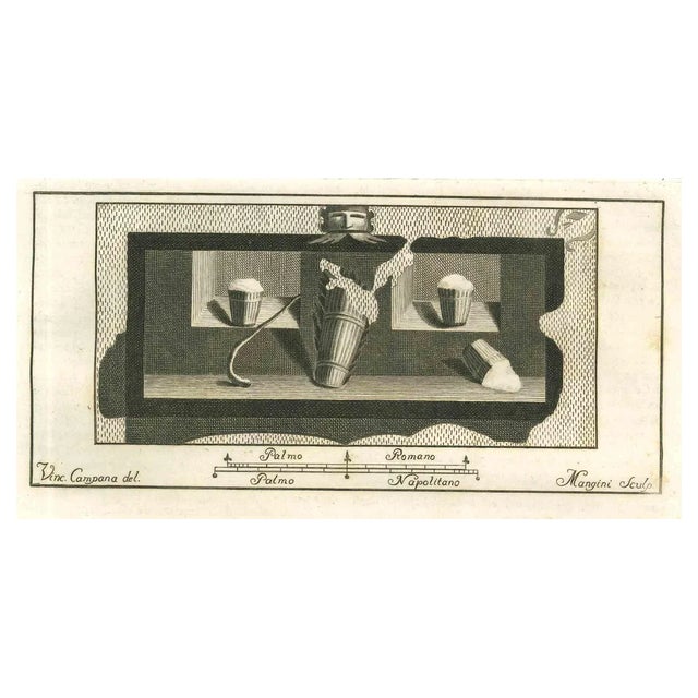 Vincenzo Campana, Still Life Fresco, Etching, 18th Century For Sale