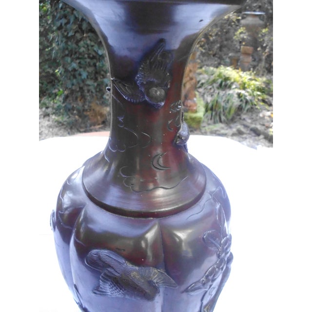 Japanese Bronze Lamp Base with Reliefs, 1940s For Sale - Image 14 of 18