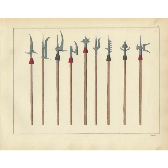 Von Reibisch, Compilation of Medieval Polearms and Weapons, 1842, Print For Sale - Image 3 of 4