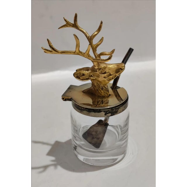 Antique Ormolu Figural Stag Head Mustard Jar, Circa 1920 For Sale - Image 10 of 13