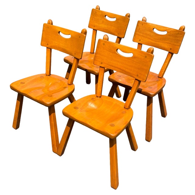 1950s Set of 4 Cushman Colonial Creations Solid Maple Dining Chairs For Sale