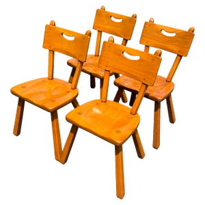 1950s Set of 4 Cushman Colonial Creations Solid Maple Dining Chairs
