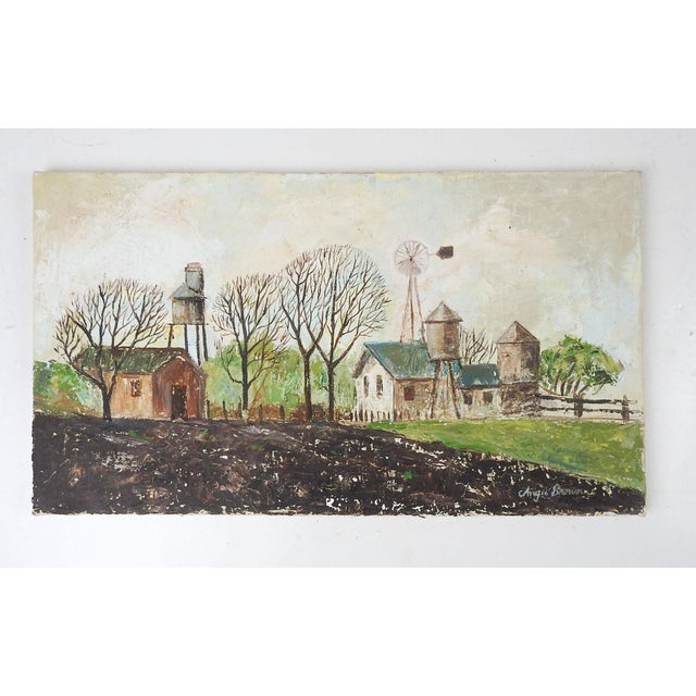 Farmhouse Vintage Rustic Farmhouse Painting For Sale - Image 3 of 3