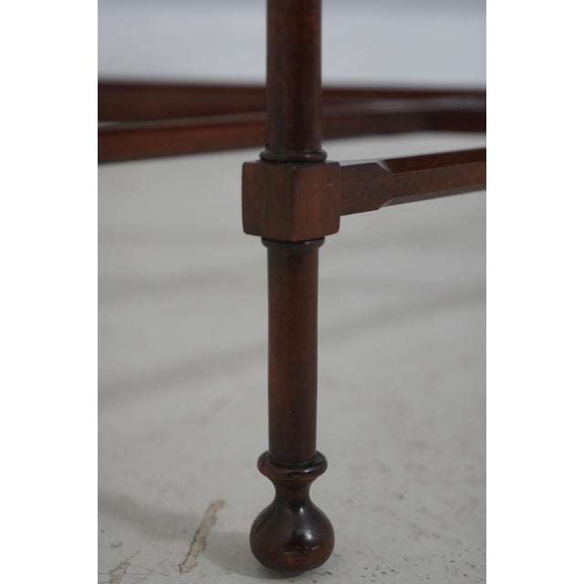 Wood Councill Fixed Tray Flame Mahogany Inlaid Cocktail Coffee Table For Sale - Image 7 of 15