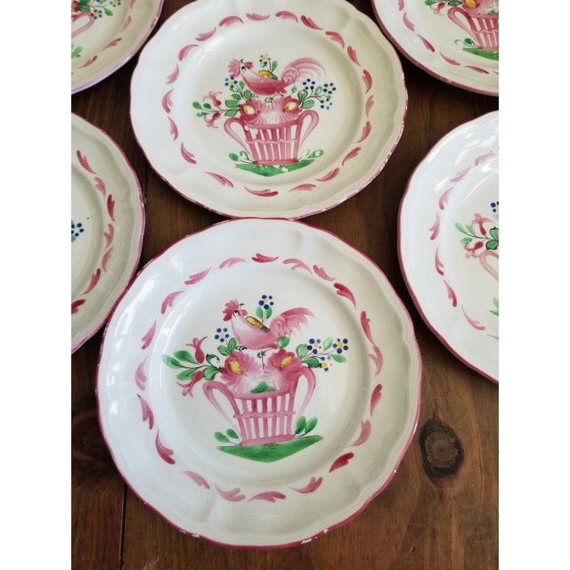 White 1900s Luneville Faince Plates For Sale - Image 8 of 10