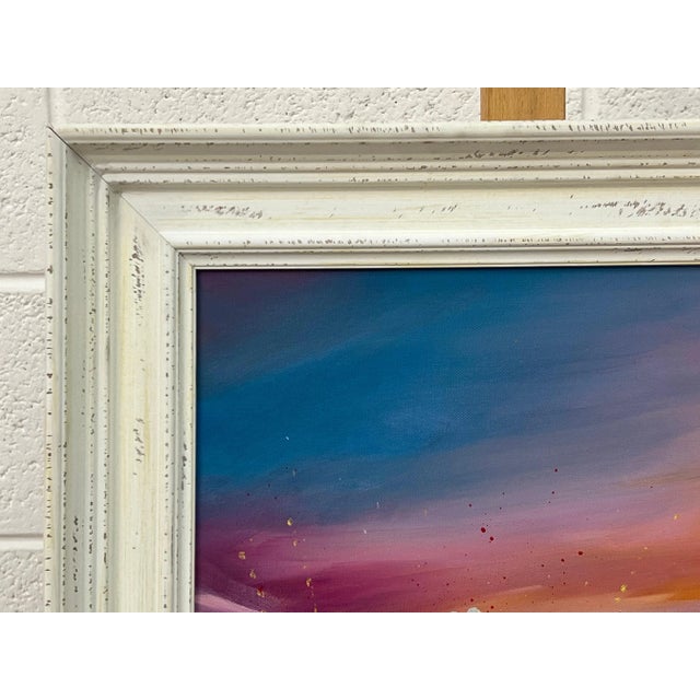 Multi Coloured Wild Flowers on Turquoise Pink Background by Contemporary Artist, 2023 For Sale - Image 6 of 12