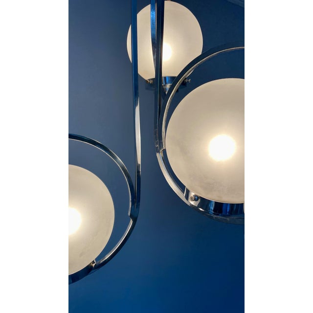 Art Deco Silver Ceiling Lamp with Three Sphere Shades For Sale - Image 12 of 18