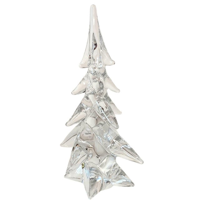 Transparent Vintage Lead Crystal Clear Glass Christmas Tree Made in Japan 11" X 7" For Sale - Image 8 of 11