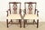 A gorgeous pair of Georgian or Chippendale style armchairs or dining captain chairs By Kindel Furniture USA, 1980s Solid...