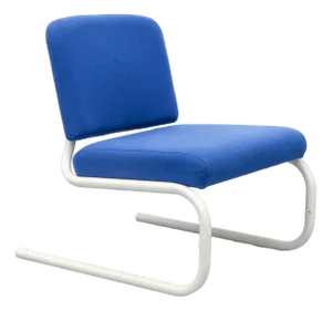 Postmodern Blue Tubular Frame Lounge Chair