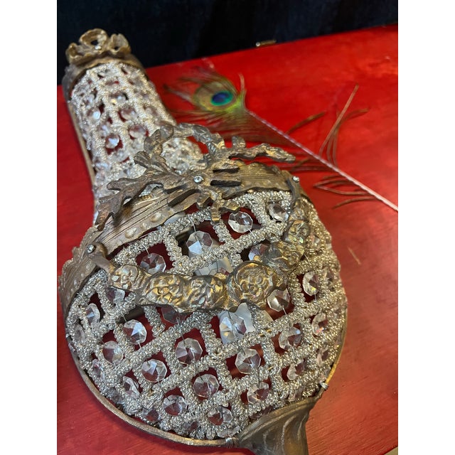 Up for consideration is a beautiful vintage pair of vintage French basket style wall sconces. These would look lovely in...