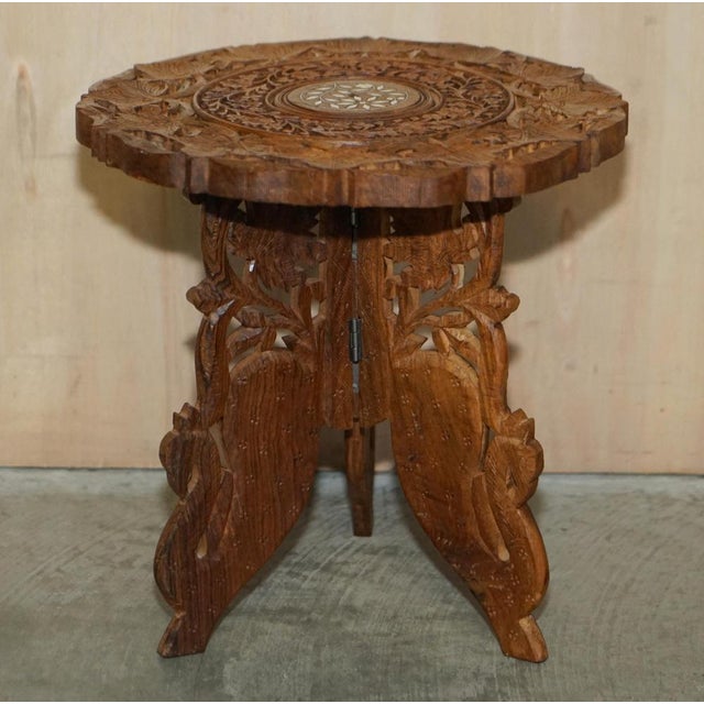 Burmese Octagonal Carved Side Table from Liberty For Sale - Image 16 of 17