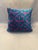 Contemporary Pink & Blue Turkish Silk Velvet Pillow 20x20 For Sale - Image 3 of 3