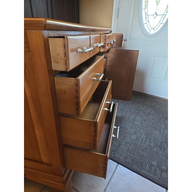 Mid-Century Modern Vintage Solid Wood Dresser For Sale - Image 3 of 8