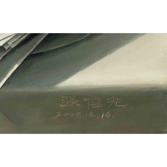 Contemporary Zhang Wei Guang, Eggs and Newspaper, Oil Painting, 2006 For Sale - Image 3 of 5