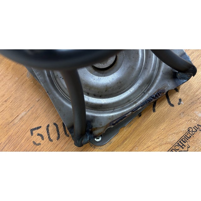 Vintage Virginia House Oxblood Burgundy Vinyl Nailhead Swivel Backless Barstools For Sale - Image 15 of 15