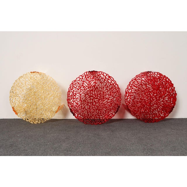 Set of Three Red and Gold Acrylic "T" Tables by Patricia Urquiola for Kartell For Sale - Image 10 of 18