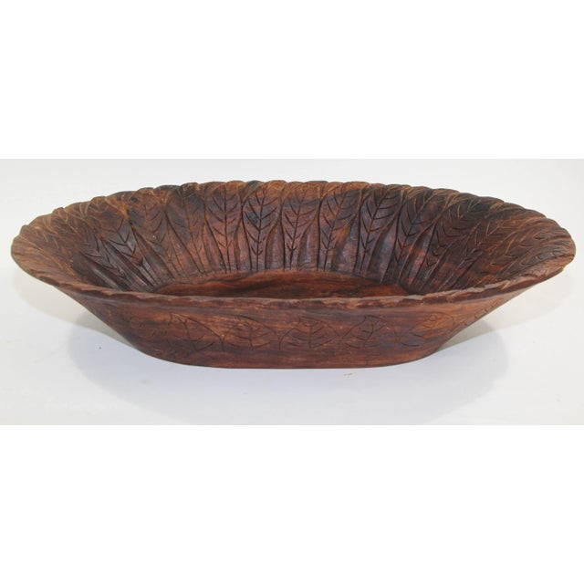 Large Hand-Carved Tribal Wooden Bowl from the Batak of Sumatra For Sale - Image 4 of 13