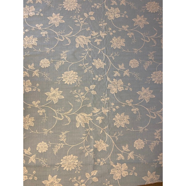 Vintage Jane Churchill Ashbrook Weave Collection "Rosamund" fabric in Aqua. Fabric features a traditional floral vine...
