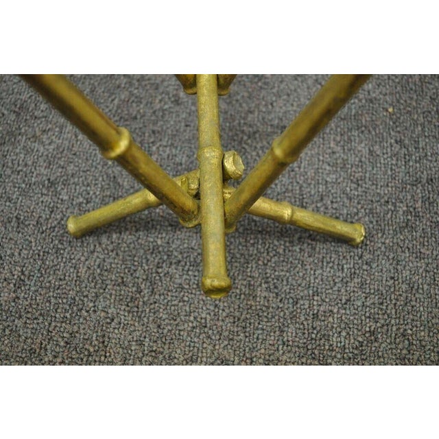 Gold Mid 20th Century Vintage Italian Hollywood Regency Gold Gilt Metal Faux Bamboo Magazine Rack For Sale - Image 8 of 10