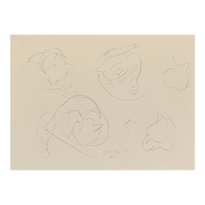 1967 Neil Meitzler Minnie Mae Cat Drawing