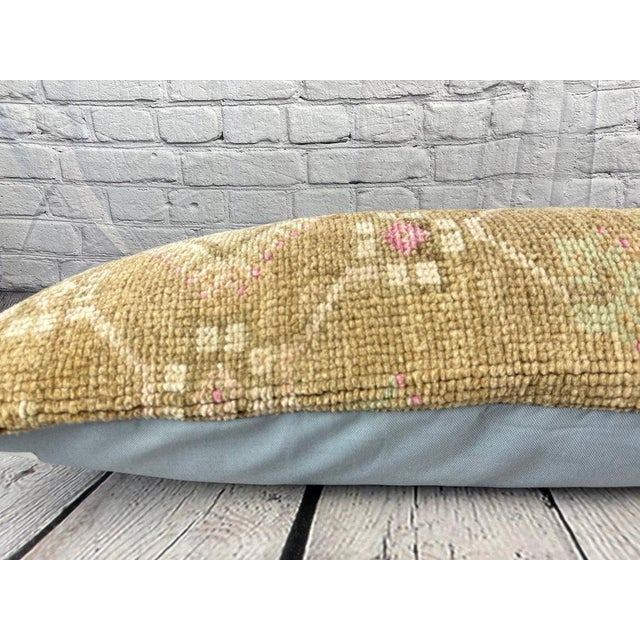 14 x 35 Lumbar Kilim Rug Dream Sanctuary Turkish Pillow Cushion Cover For Sale - Image 4 of 4