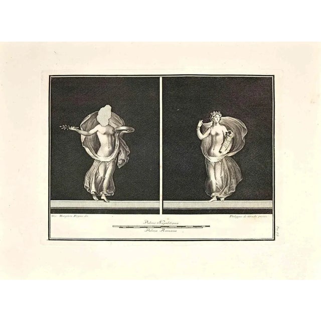 Ancient roman fresces from the series "antiquities of herculaneum", is an etching on paper realized by giovanni morghen in...