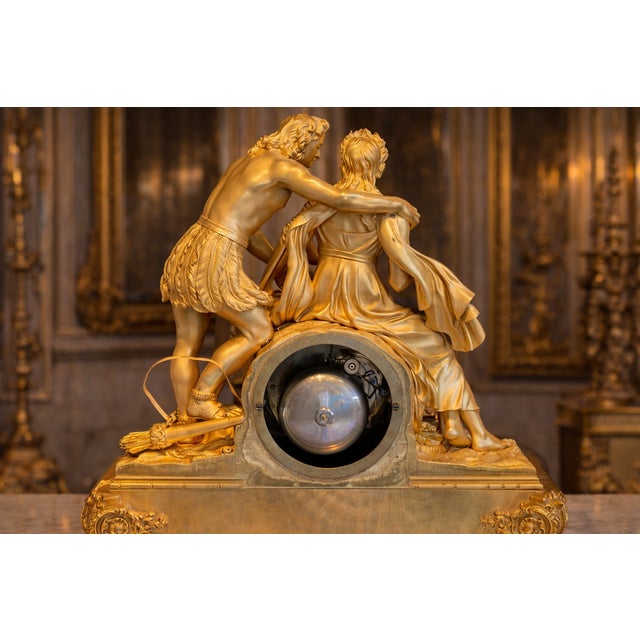 1830 French Louis Philippe Gold Ormolu Bronze Clock For Sale - Image 15 of 17