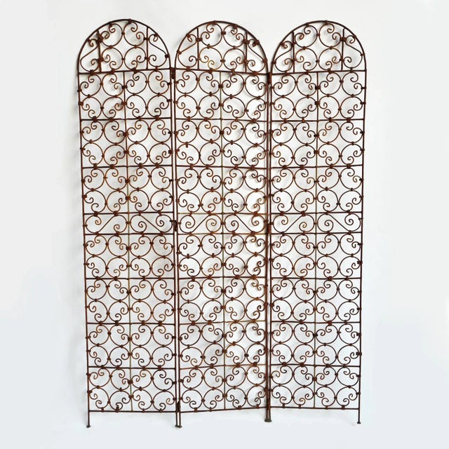 Moroccan Vintage Iron Scroll Screen / Divider For Sale - Image 3 of 7