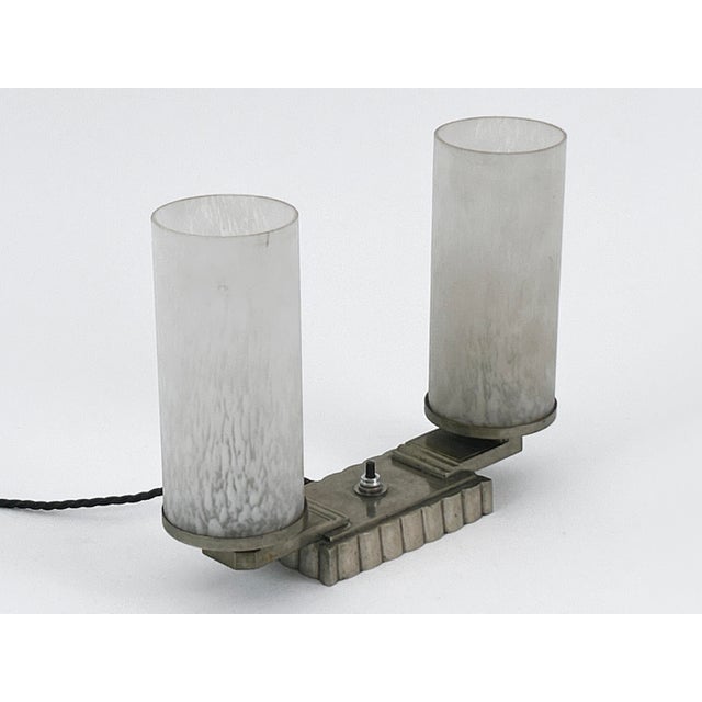 Art Deco Brass and Glass Table Lamp, France, 1920s For Sale - Image 11 of 18