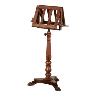 Antique English Rosewood Book or Music Stand For Sale