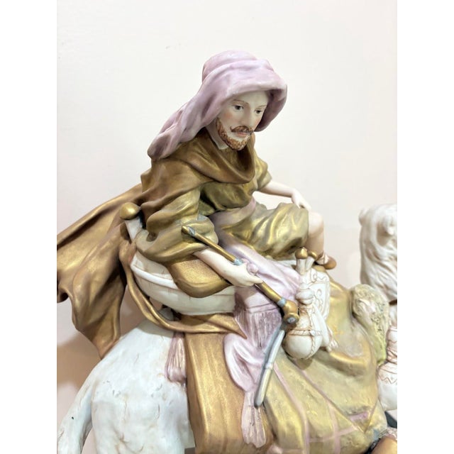 Ceramic Royal Dux Chzechoslovakia Huge Camel W/ Rider Porcelain Statue For Sale - Image 7 of 8