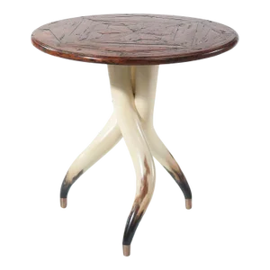 Faux Steerhorn Side Table