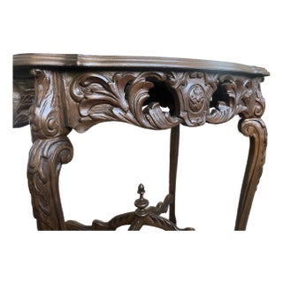 Early 20th Century Louis XV Revival Carved Walnut Occasional Table For Sale