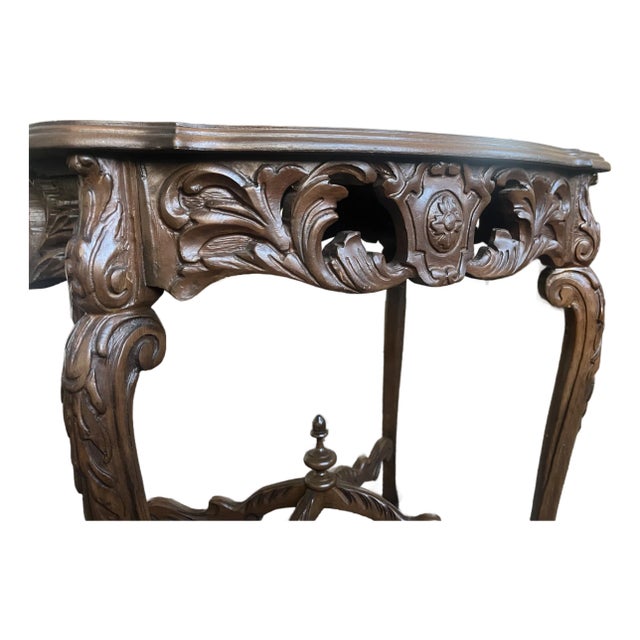 Early 20th Century Louis XV Revival Carved Walnut Occasional Table For Sale