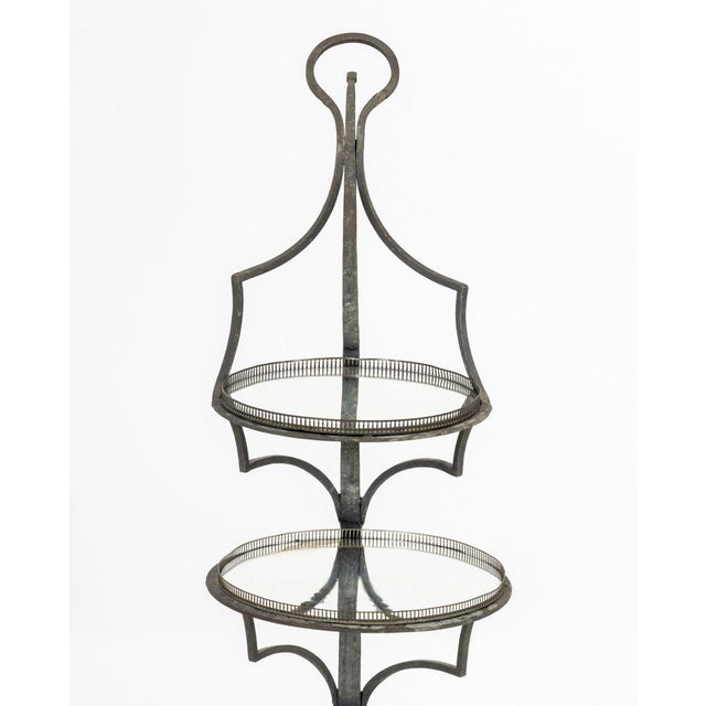 Modern French Wrought Iron Three-Tier Serving Stand For Sale - Image 3 of 8