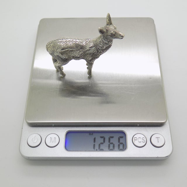 Silver Vintage Italian Handmade Genuine Silver Deer / Fawn Figurine Rare Solid Statue For Sale - Image 8 of 11