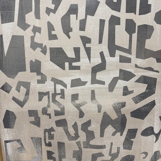Wood Coup d'Esprit for Four Hands Art Studio “Block Iii” Framed Wood Panel Art For Sale - Image 7 of 12