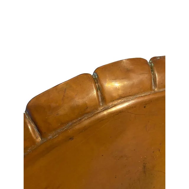 1945 Arts & Crafts Style Armenac Hairenian Large Copper Tray For Sale - Image 4 of 10