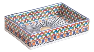 Custom Made Mini Rectangular Multicolor Bathroom Sink, Handmade Washbasin, Hand-Painted Vessel Sink