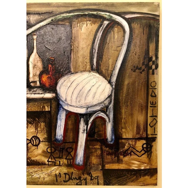 Vitaly Dlugy White Chair, 1989 Oil on Canvas For Sale - Image 4 of 13