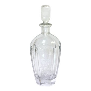 Vintage Signed and Numbered Etched Crystal Decanter With Stopper For Sale