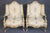 This exceptional and highly unusual pair of French Louis XV-style bergères, dating to the late nineteenth or early...
