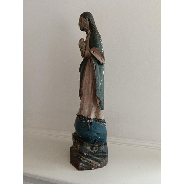 Rustic Unknown, Cedar Holy Statue Depicting Our Lady of the Conception ± 1750, 1785., 1800s, Cedar For Sale - Image 3 of 18