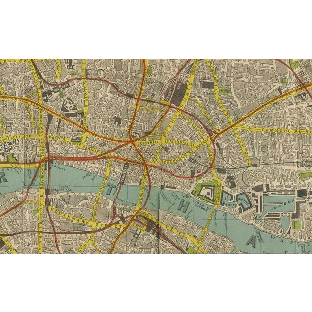 Vintage Map of London, 1930 For Sale - Image 11 of 13