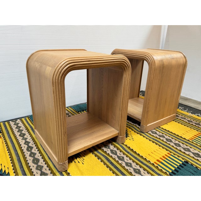 Häti Home Waterfall Oak Nightstands, Pair For Sale - Image 12 of 14