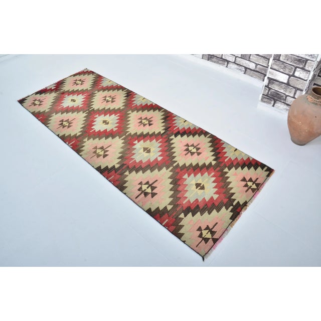 1960s Morocco Decor Oushak Vintage Kilim Runner For Sale In Phoenix - Image 6 of 11